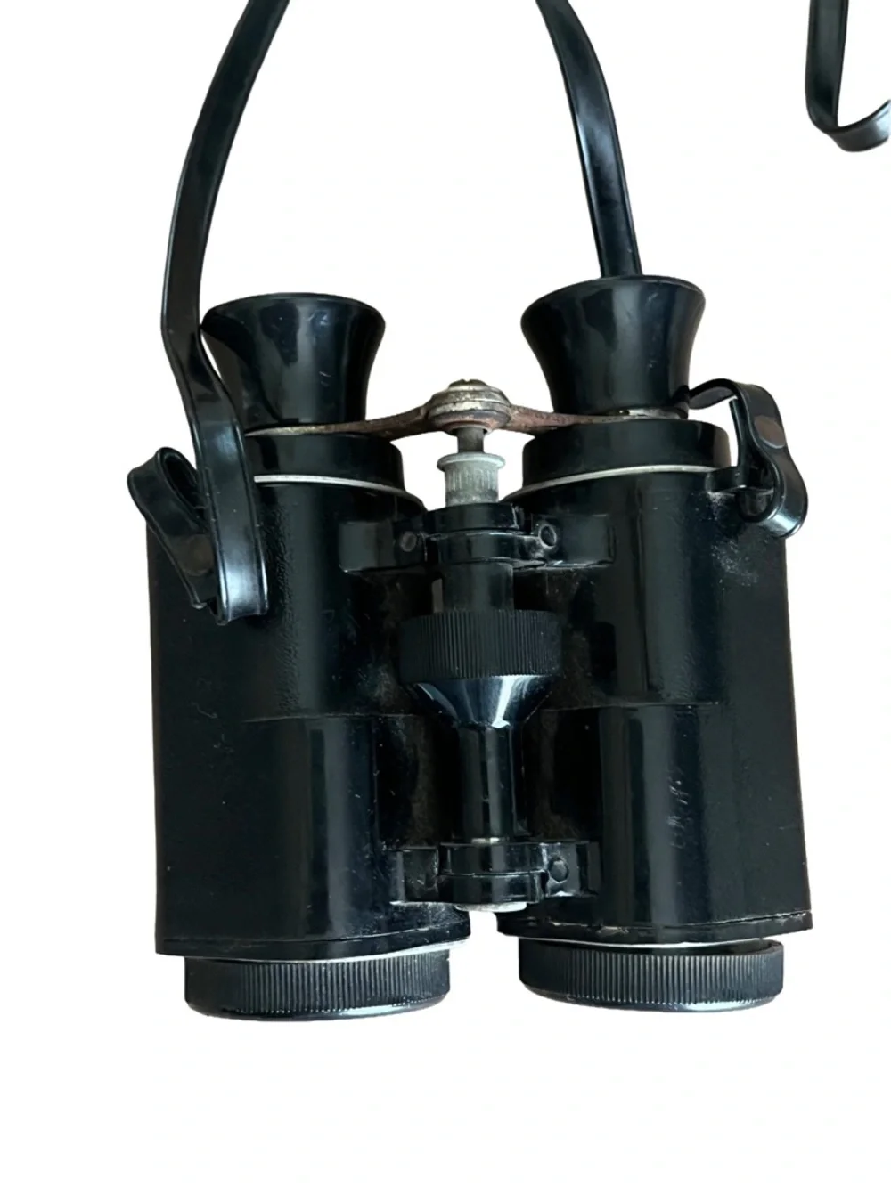 Vintage mid century wide angle binoculars with case black deco style no scratch